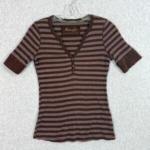Y2K Bella Du Jour Ribbed Henley Baby Tee Shirt Size L Bella Swan Twilight Grunge